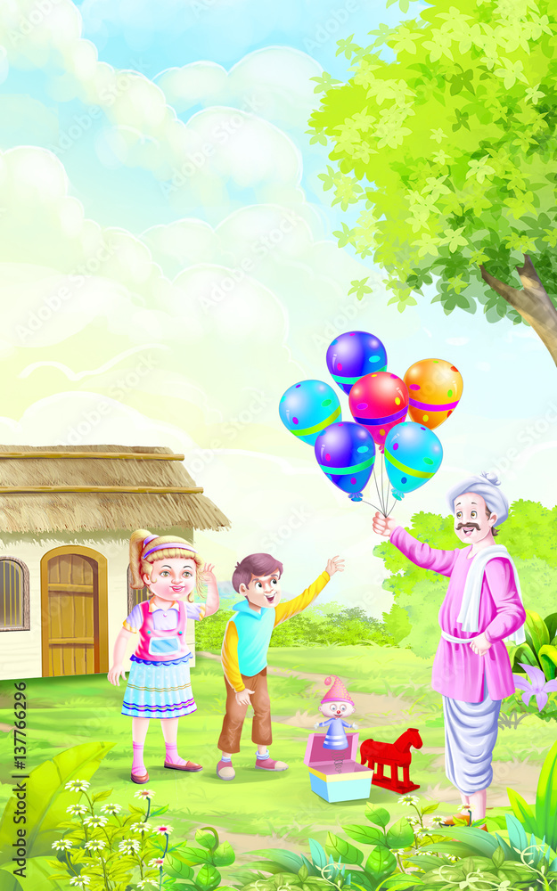 Balloon seller drawing cheap