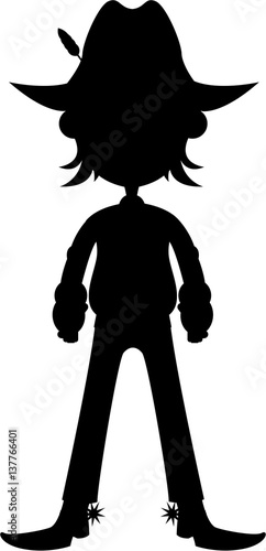 Cartoon Wild West Cowboy Silhouette