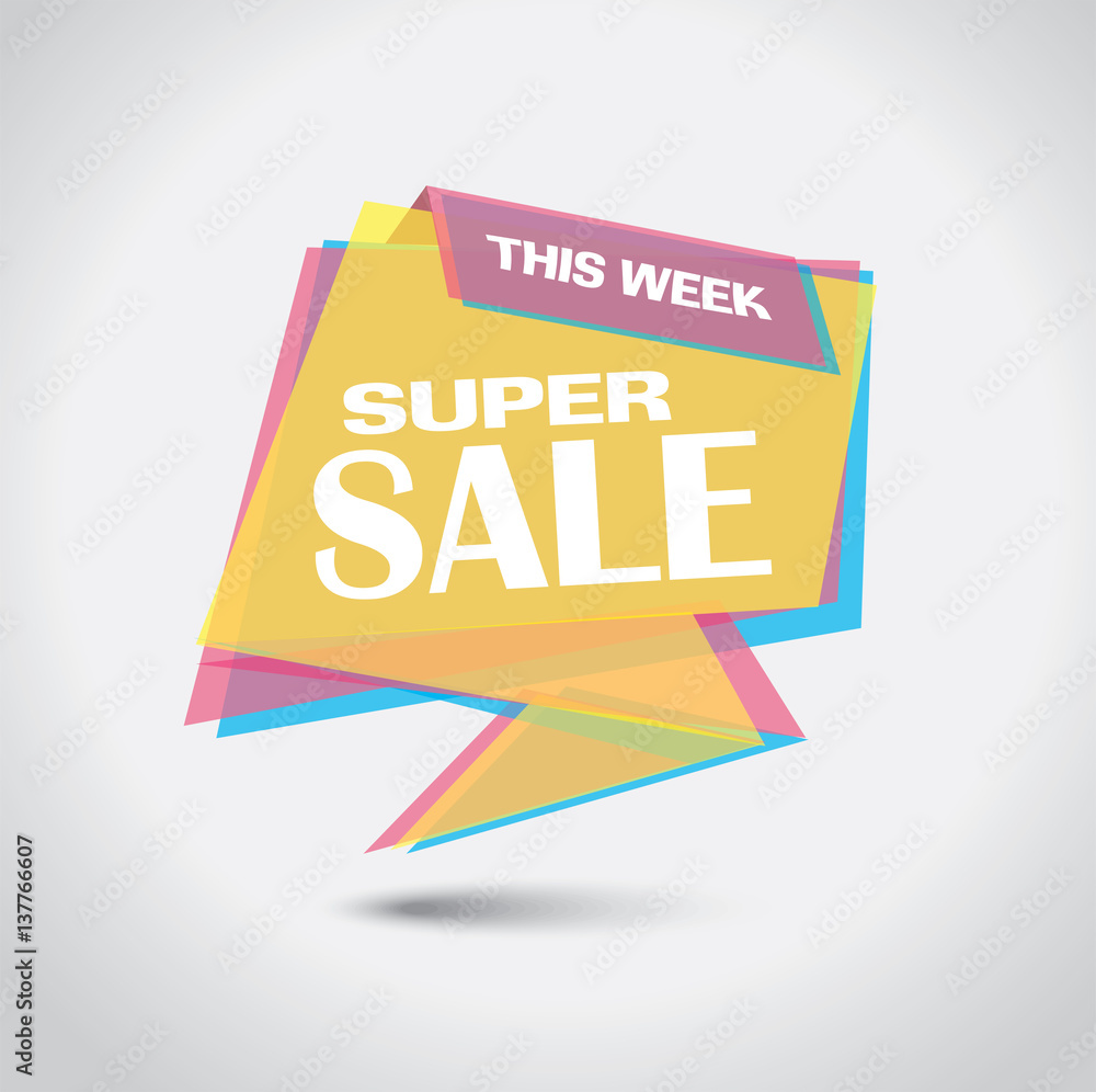 Promotional super sale banner in colorful design Promotional super sale banner in colorful design