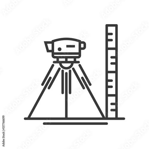 Surveyor level - vector modern line design illustrative icon