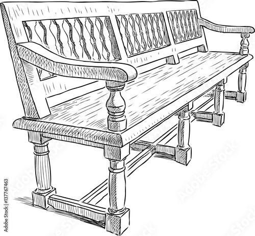 wooden bench in a city garden