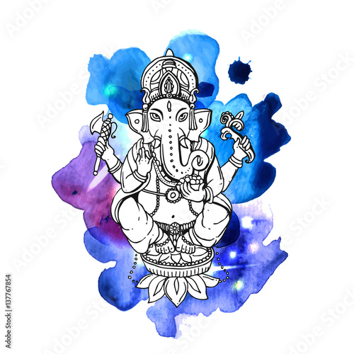 Vector illustration with Ganesha