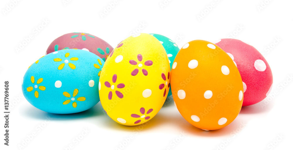 Perfect colorful handmade easter eggs isolated