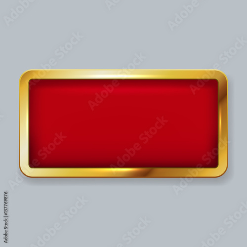 Golden frame with red velvet copy space vector template.