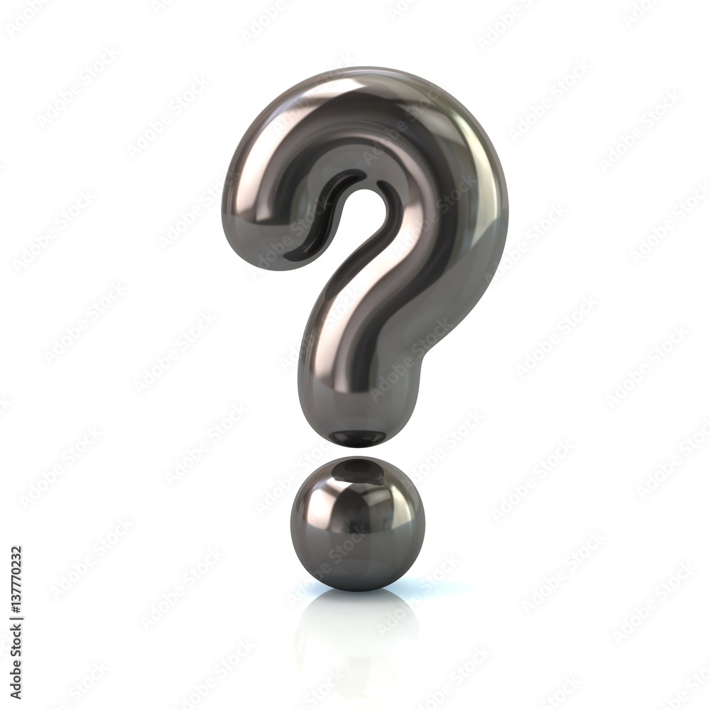 Naklejka premium Silver question mark sign