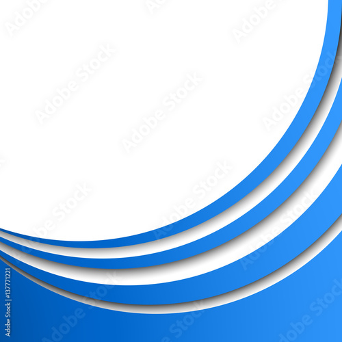 Abstract blue circular stripes vector background.