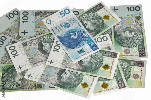 Wallpaper Mural Polish zloty notes background isolated Torontodigital.ca