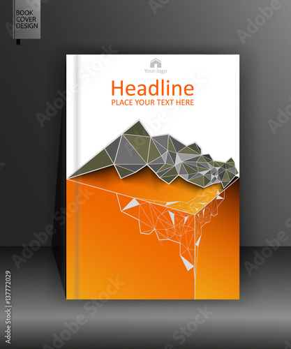 Cover design with low poly. Banner. Vector.