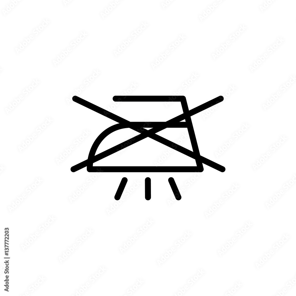 no steam iron laundry icon black on white Stock Vector | Adobe Stock