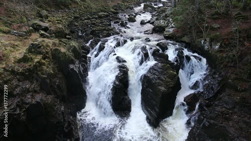 Waterfall on River Braan The Hermitage near Dunkeld Scotland
 photo