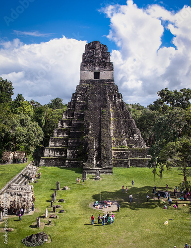 Gran Plaza at the archaeological site Tikal, Guatemala. photo