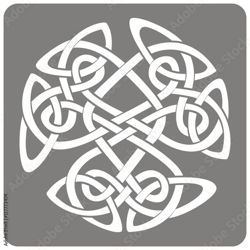 monochrome icon with Celtic art and ethnic ornaments for your design