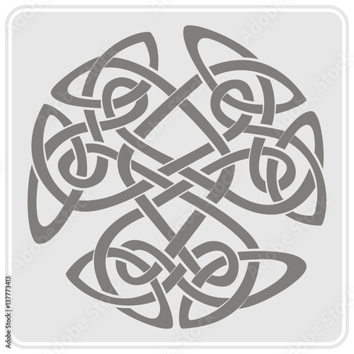 monochrome icon with Celtic art and ethnic ornaments for your design