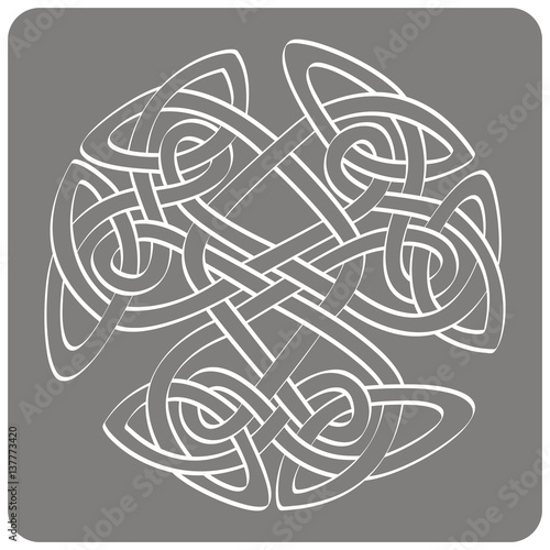 monochrome icon with Celtic art and ethnic ornaments for your design