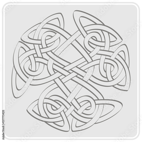 monochrome icon with Celtic art and ethnic ornaments for your design