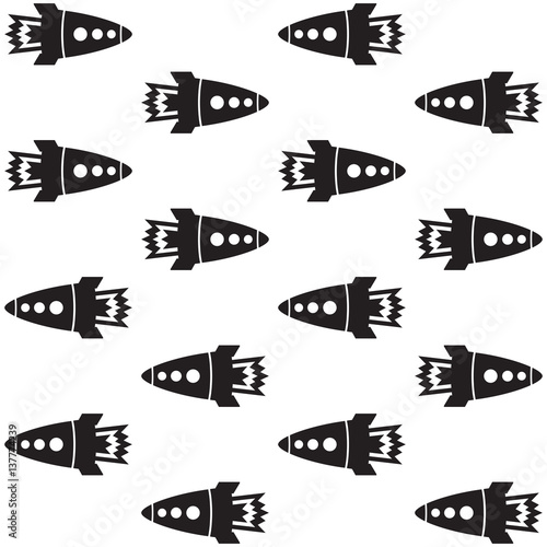 Black rocket pattern on the white background