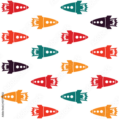 Fire rocket pattern on the white background