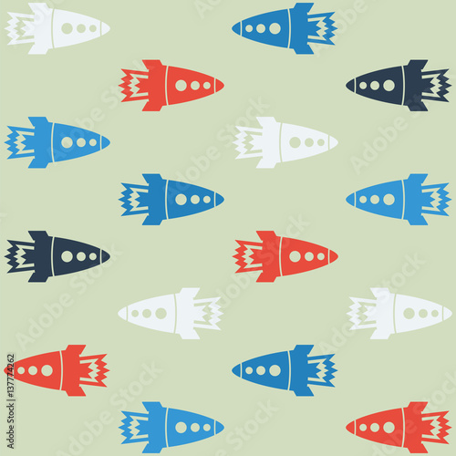 France rocket pattern on the white background