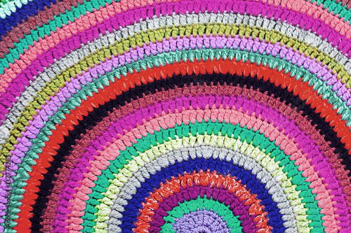 knitted round carpet or rug