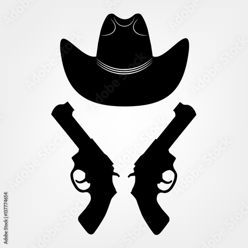 hat and revolvers