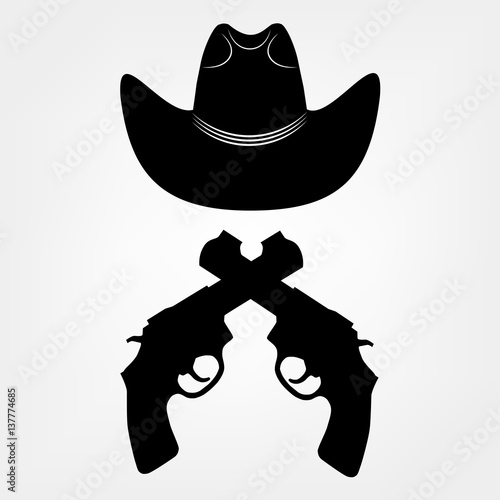 hat and revolvers