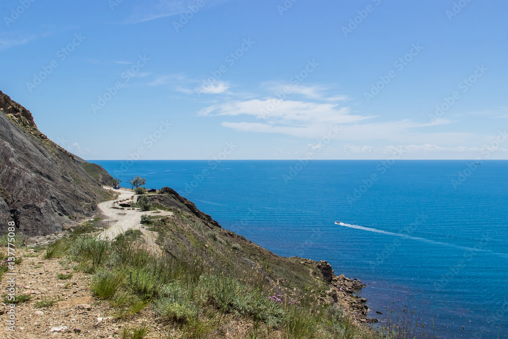 Beautiful multicolored relax seascape of South Crimea