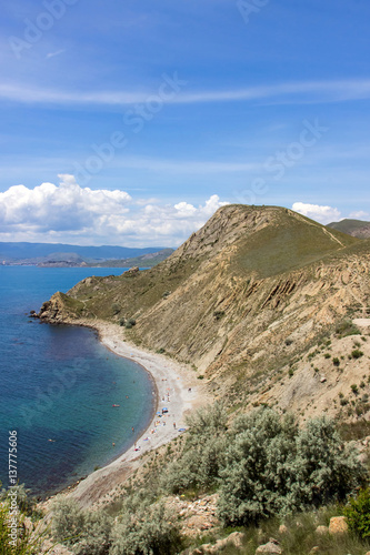 Beautiful multicolored relax seascape of South Crimea