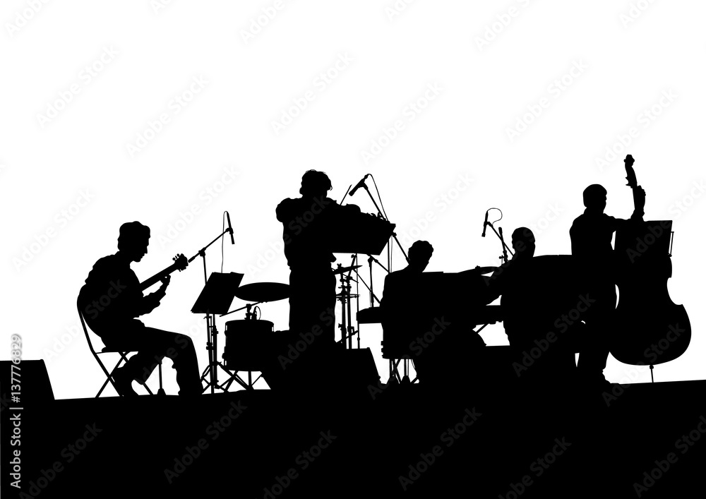Fototapeta premium Concert of jazz music on white background