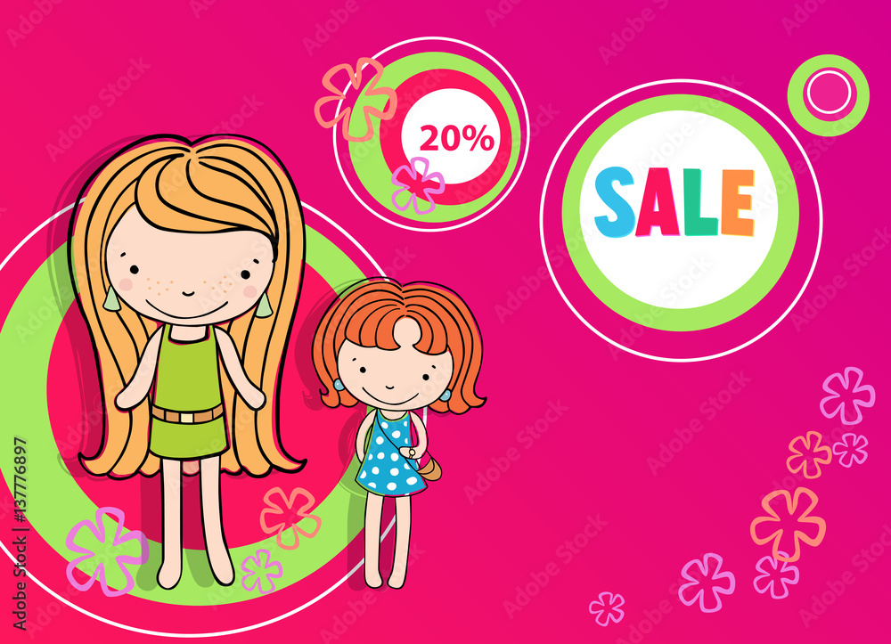 Shopping girl young sexy vector illustration Shopping girl young sexy vector illustration