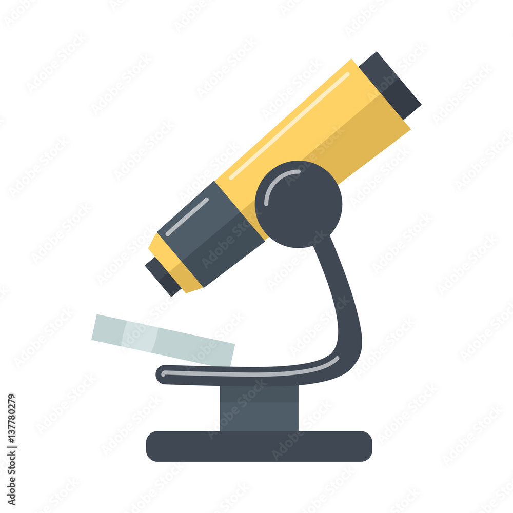 Yellow Microscope Flat Vector Icon Yellow Microscope Flat Vector Icon