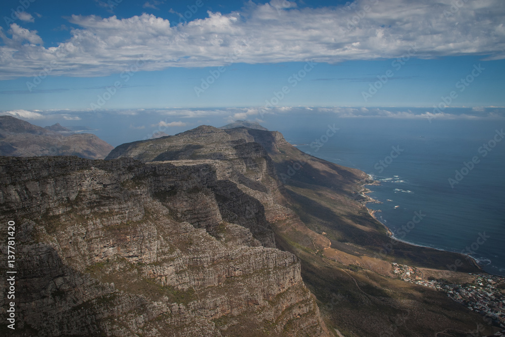 View from the top of Table Mountain, Cape Town in South Africa