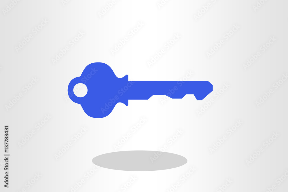 Illustration of key against plain background Illustration of key against plain background