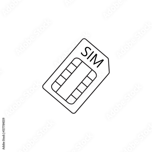 sim card line icon, outline vector logo illustration, linear pictogram isolated on white