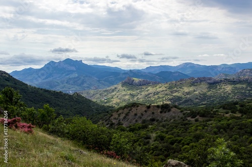 Beautiful Crimean mountains. View from ancient Karadag volcano © azamotkin