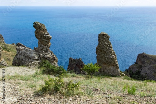 Stone figures in Karadag national park, Crimea
