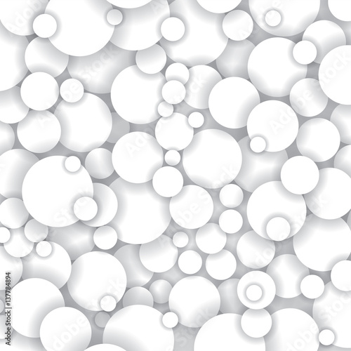 vector pattern of white circles with shadows
