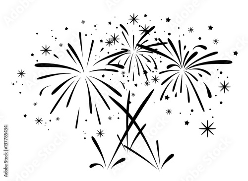 vector abstract black and white bursting fireworks