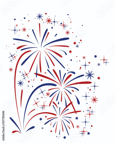 vector abstract anniversary bursting fireworks