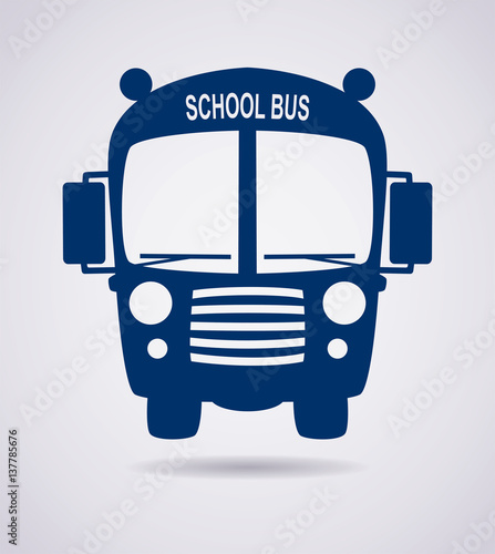 vector school bus icon or symbol