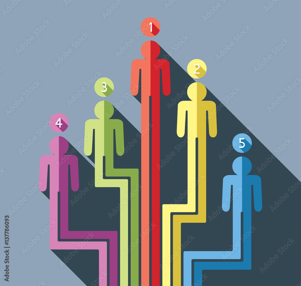 vector abstract concept of business leadership with flat symbols of people vector abstract concept of business leadership with flat symbols of people