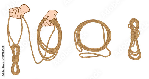 Instruction illustration with make organize and hold rope. Ideal for training and educational materials