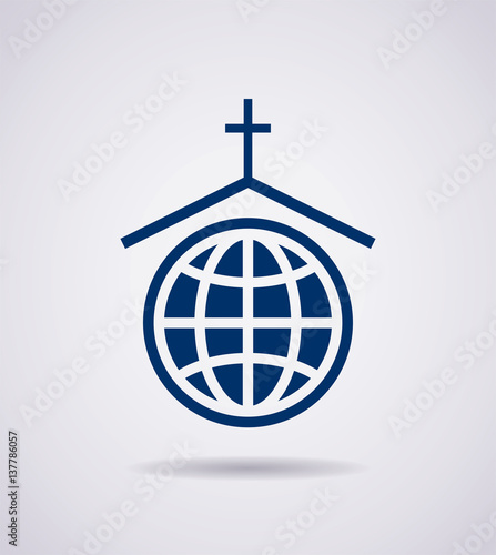vector symbol or icon of church