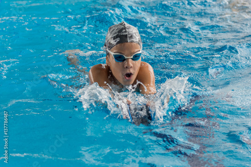 Photography Swimming boy breaststroke style