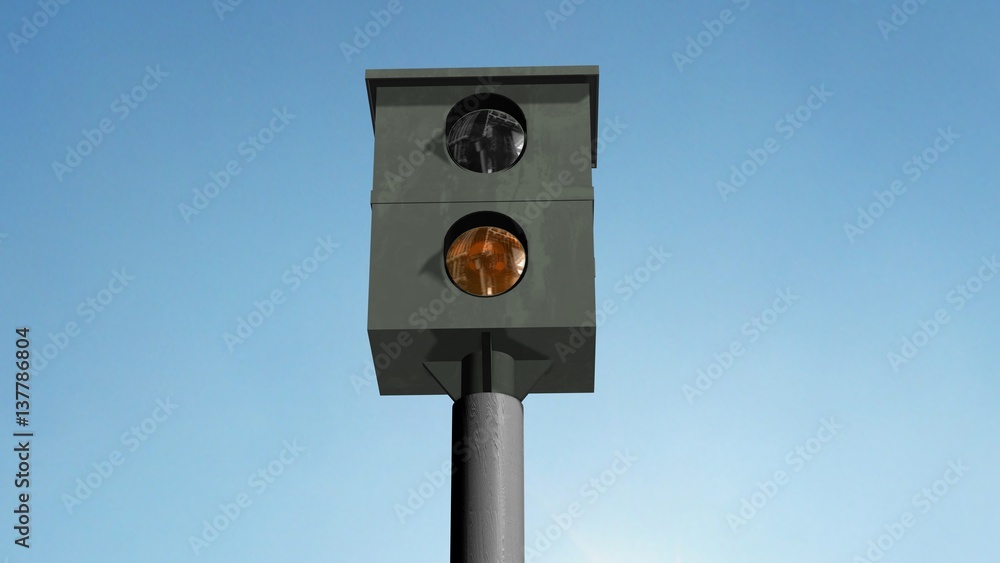 speed camera - speed trap on blue sky background speed camera - speed trap on blue sky background