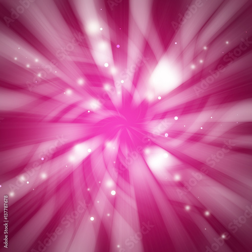 Pink sparkles glitter rays lights radial bokeh abstract background/texture.