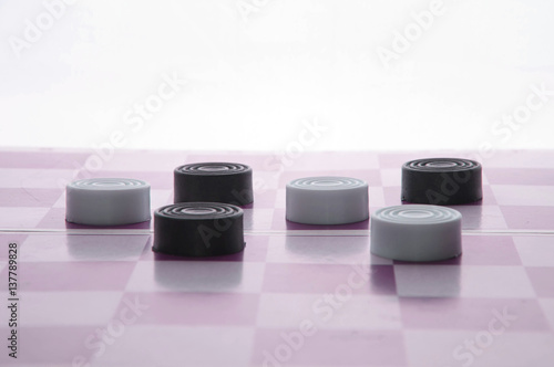 checkers on a chess Board
