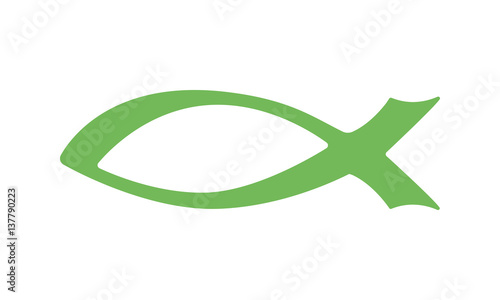 Fisch-Symbol / Christliches Motiv in Grün