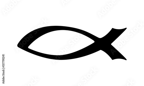 Fisch-Symbol / Christliches Motiv in Schwarz