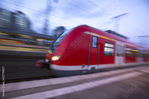 speeding passenger train