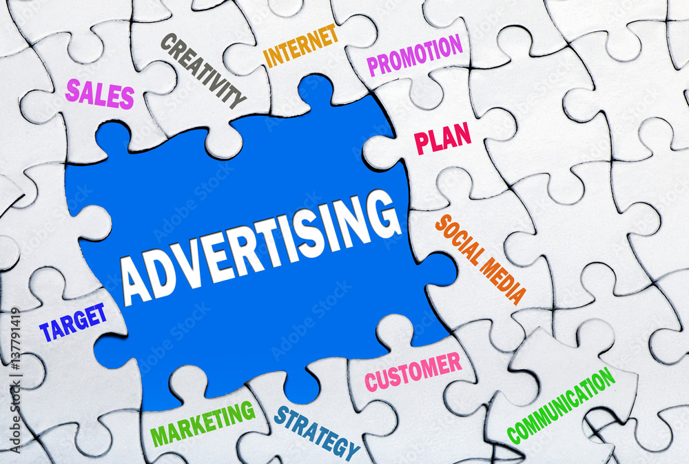 advertising concept with puzzles advertising concept with puzzles